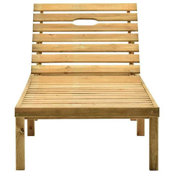 Chaise longue - vidaXL - Bois de pin imprégné - Dossier réglable - Repose-pied réglable - 1 personne