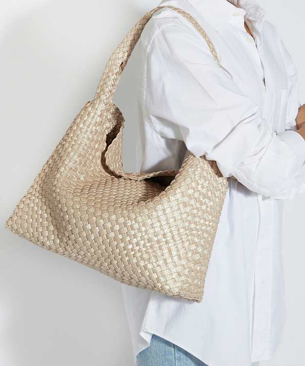 Deliberate L Champagne - Woven Shoulder Bag