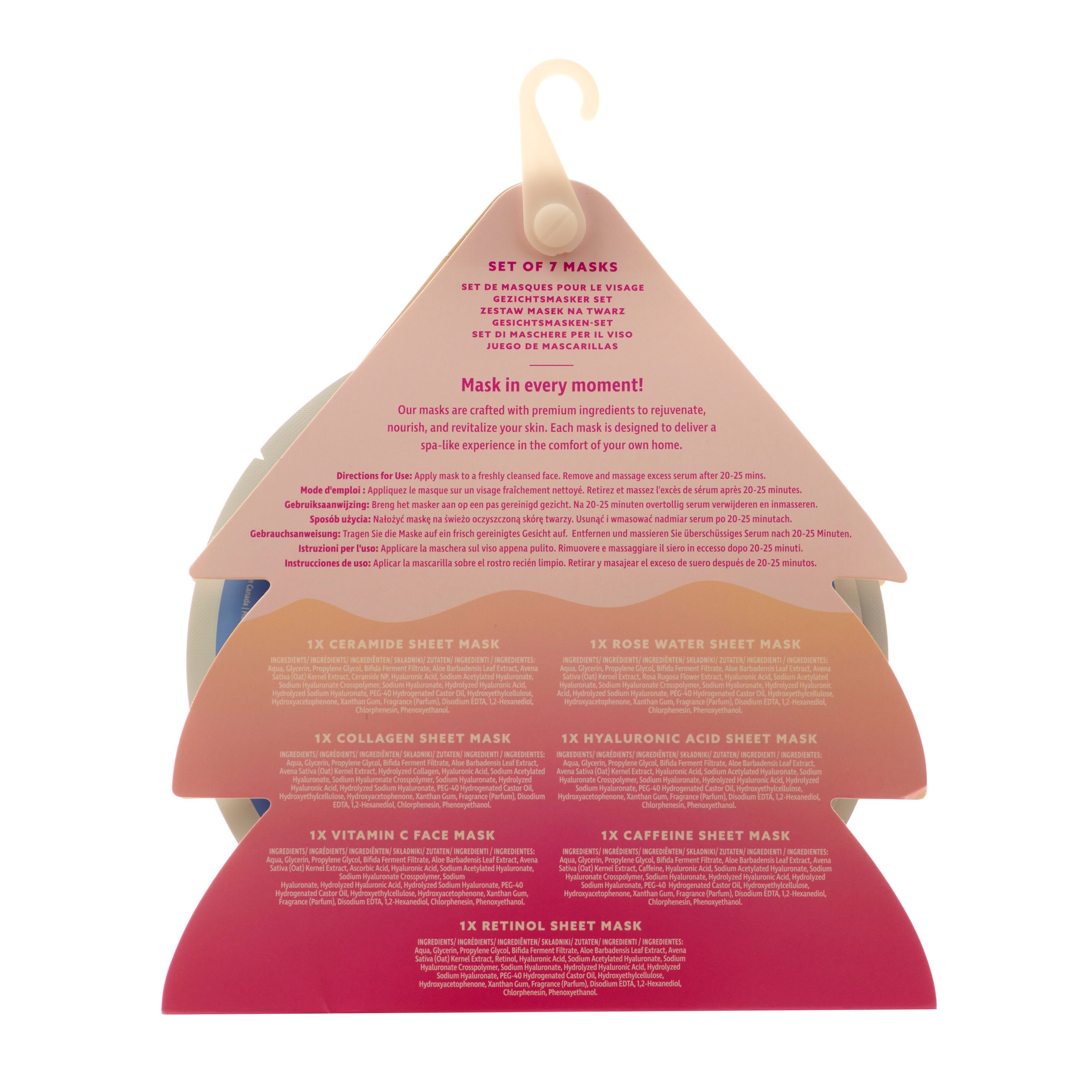 Yes Studio Festive 7pc Face Sheet Mask Gift Set