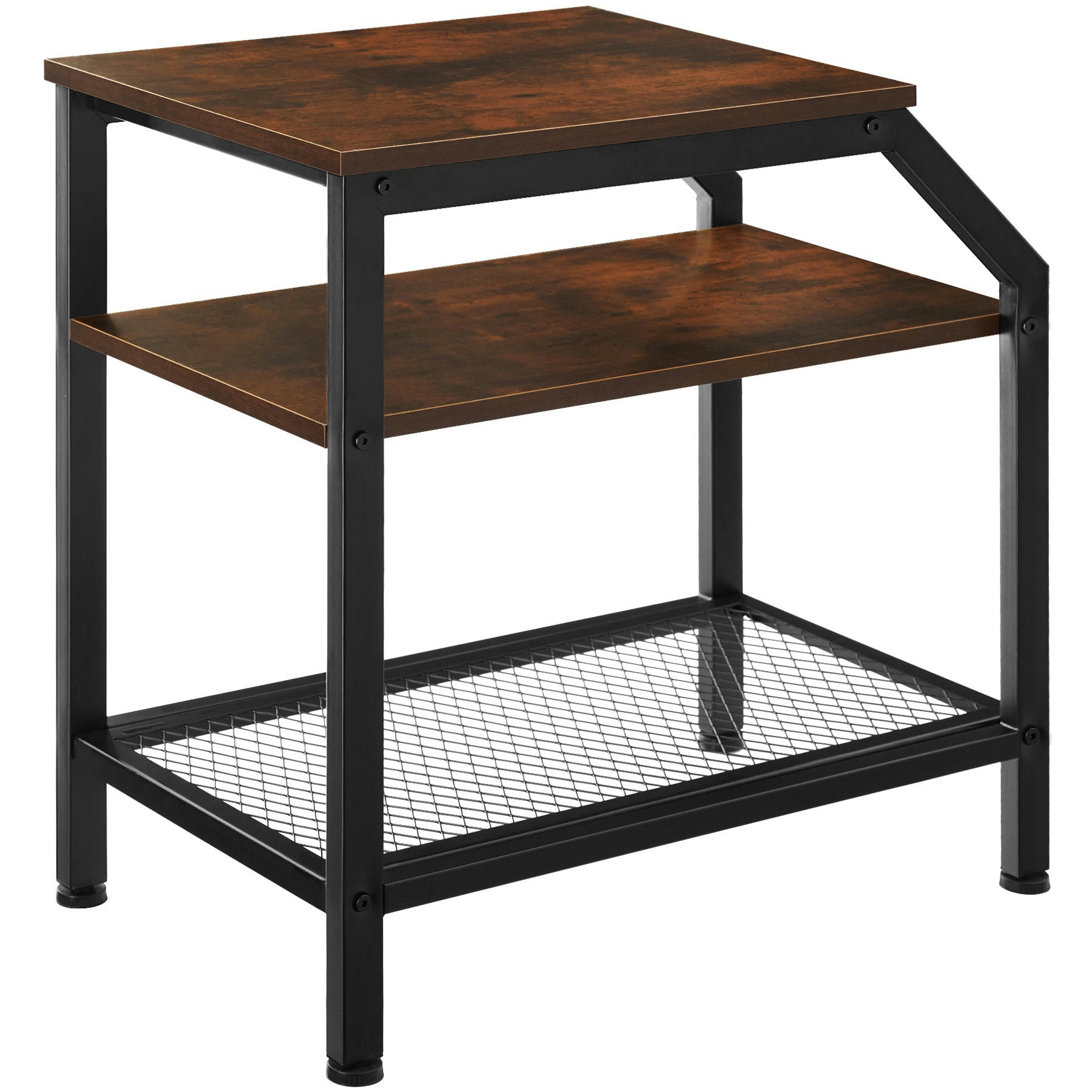 - Table d'appoint Style industriel Bois foncé industriel, rustique