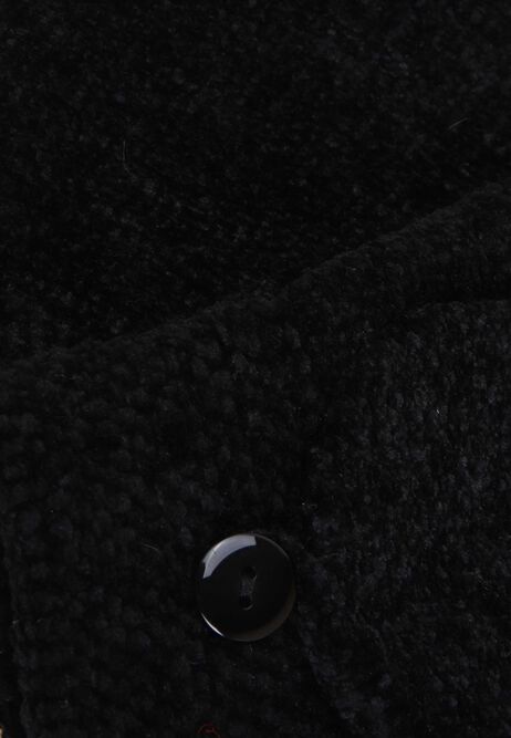 Womens Black Chenille Fliptop Gloves
