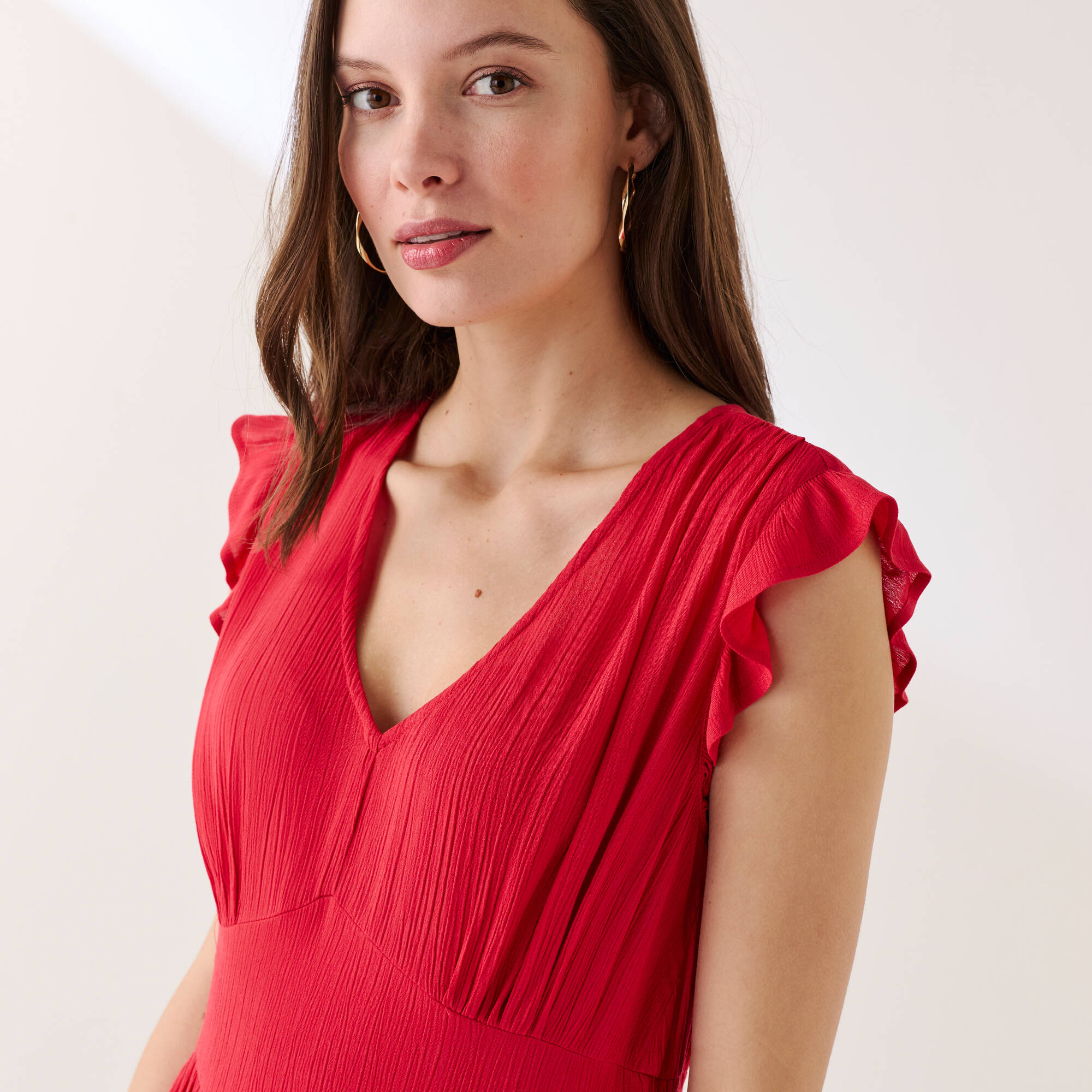 Robe longue unie sans manches