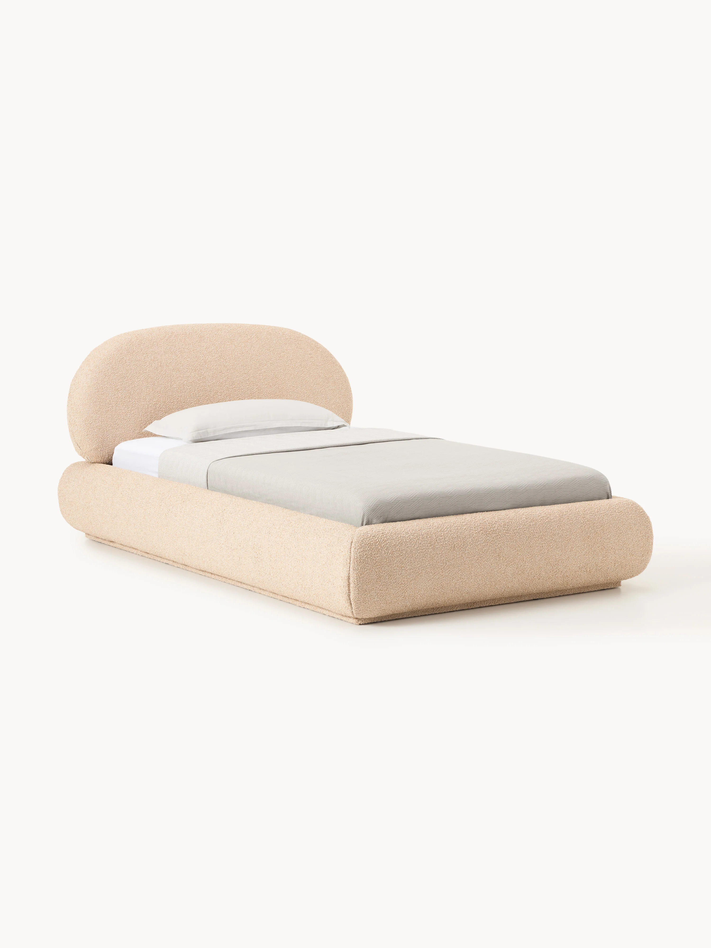 Bouclé-Polster-Einzelbett Alba