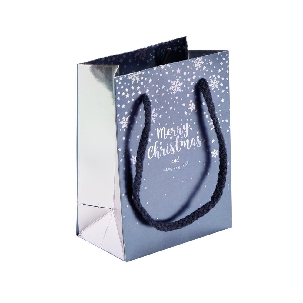 Sac cadeau No&euml;l boréal 11x9,5xH14,5cm (2 modèles)