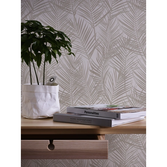 Vliestapete, BxL: 53 x 1005 cm, weiß/taupe