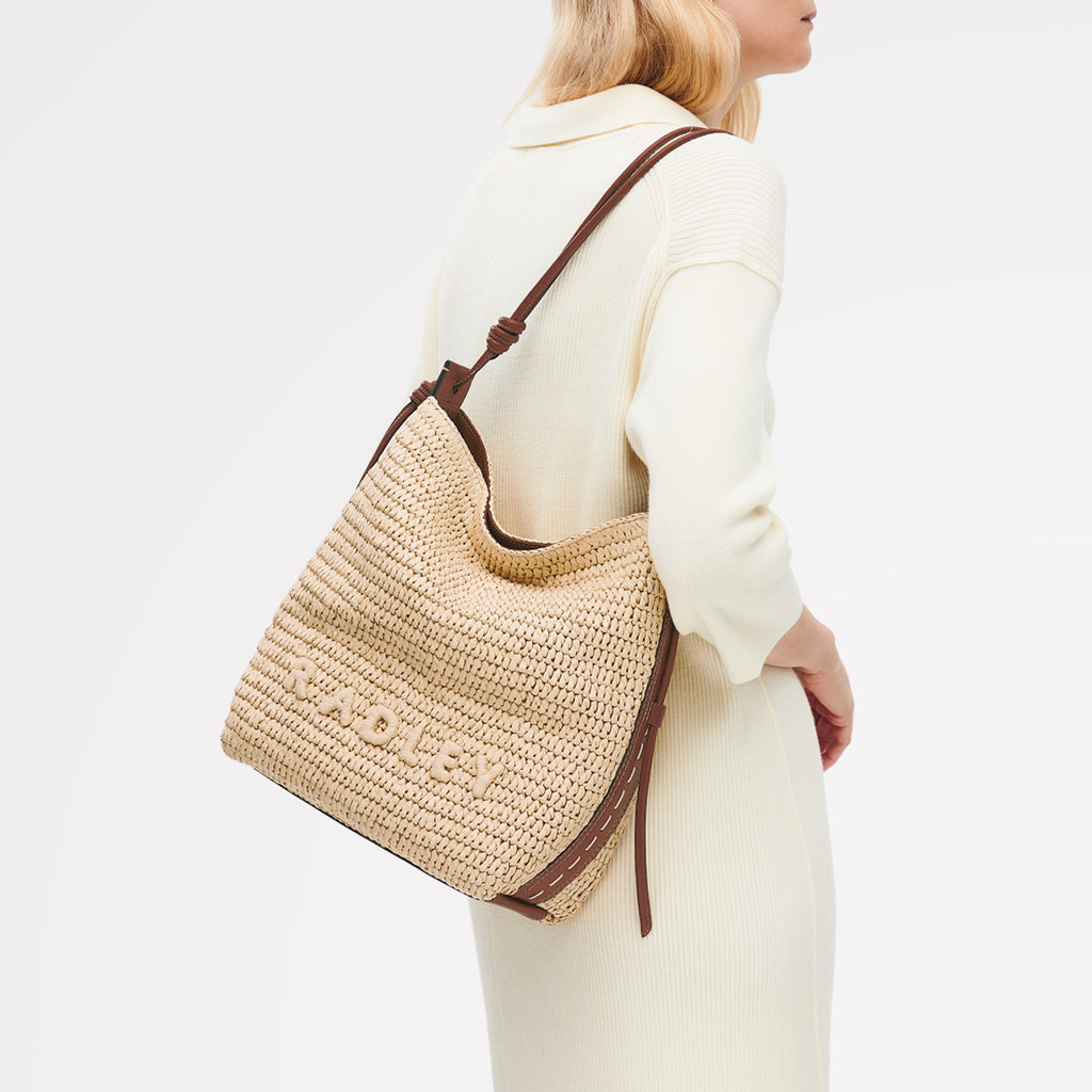 The Camden - Raffia - Medium Open Top Shoulder