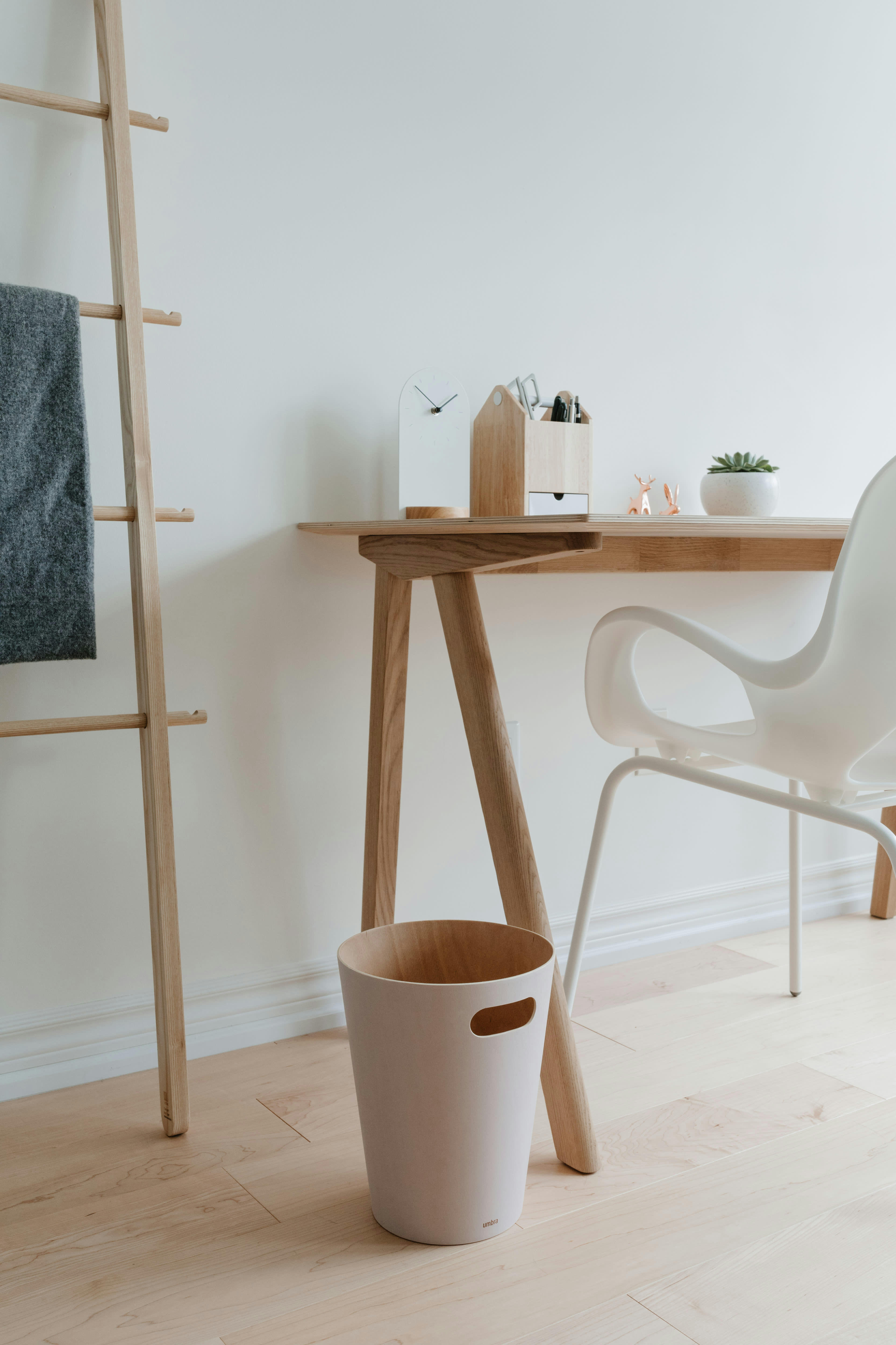 WOODROW - Corbeille bois 7.5L blanc