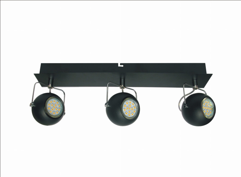 Lampa sufitowa czarna TONY3xGU10x3W wym: 14x43x7 cm Candellux