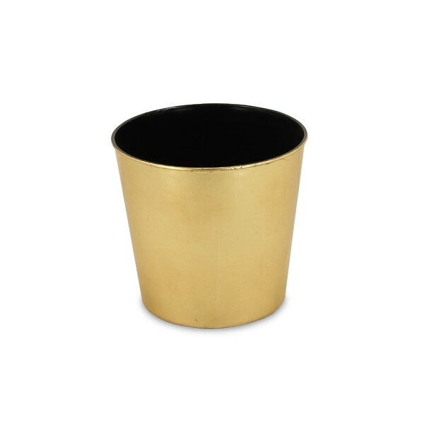 10.5" Gold and Black Tapered Round Planter