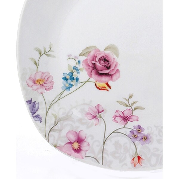 20 Pc. Square Dinnerware Set Service for 4-Small Floral Design