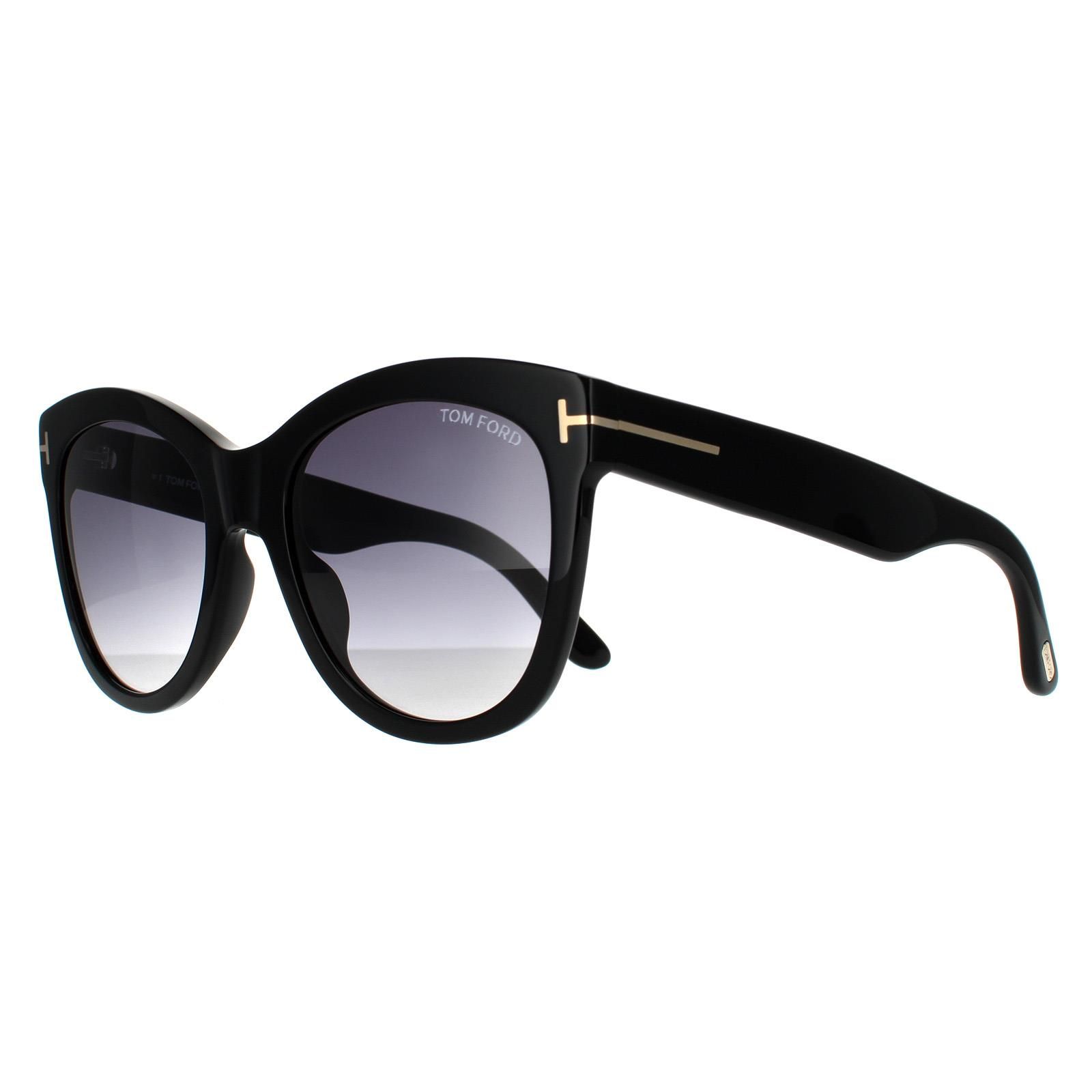 Tom Ford Cat Eye Shiny Black Smoke Gradient