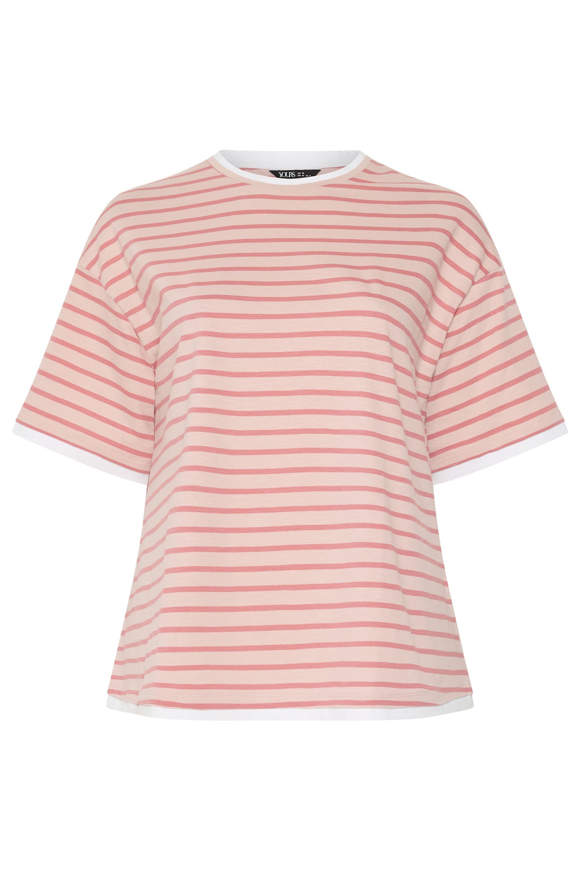 Yours Stripe 2-In-1 Boxy T-Shirt