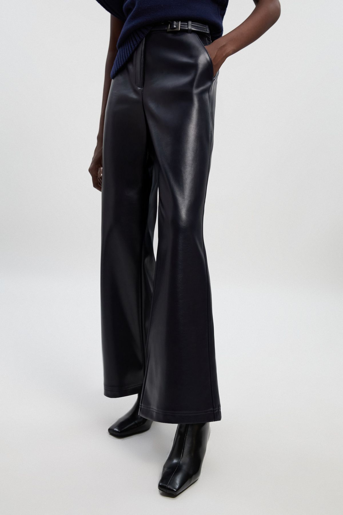 KarenMillen Faux Leather Belt Detail Trousers