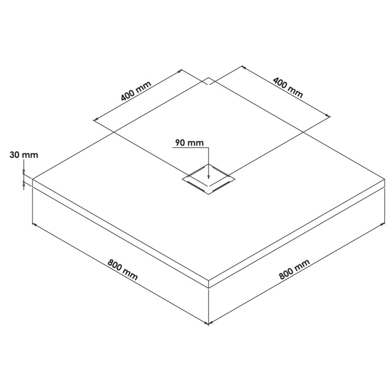 Receveur de douche Naturo bois carré 80 x 80 cm ONDÉE