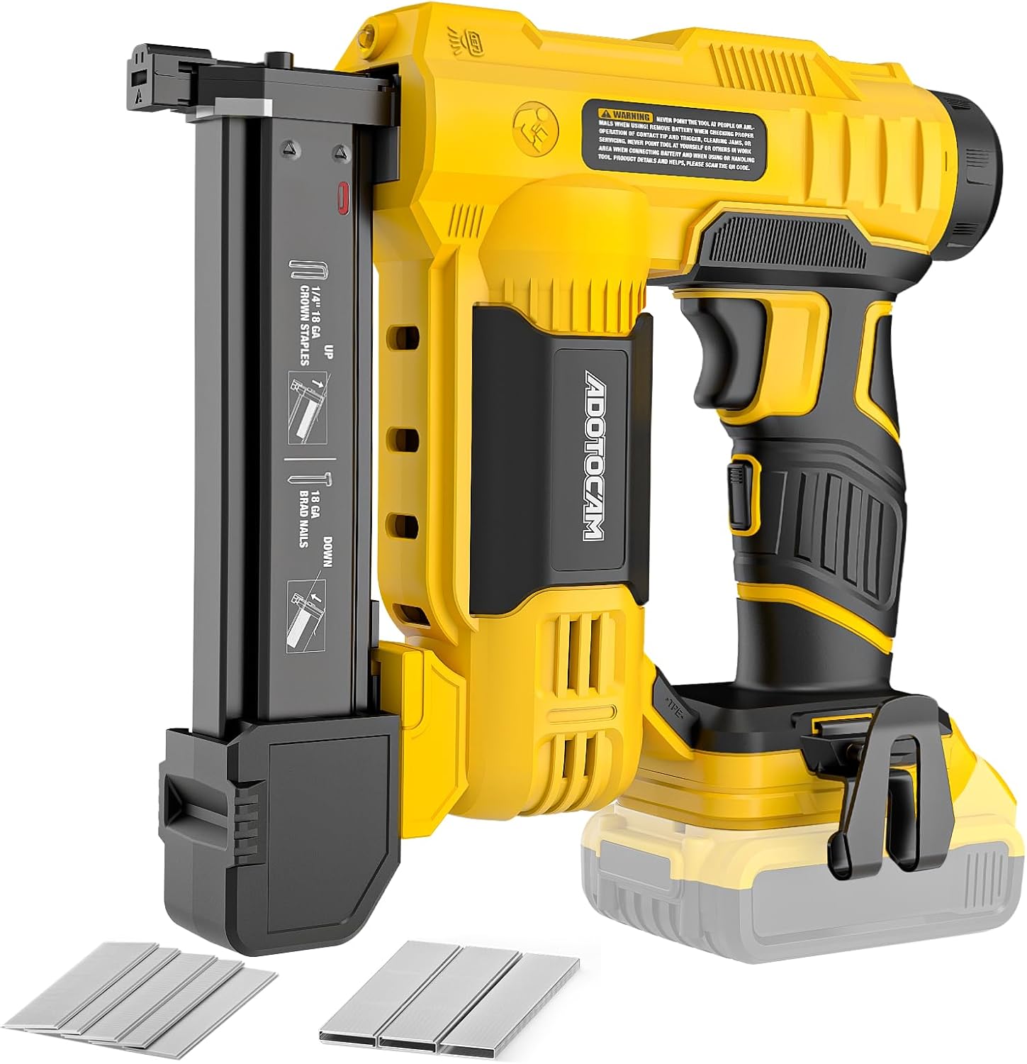 18GA Cordless Brad Nailer for Dewalt 20V Battery (Tool Only), 2 in 1 Cordless Nail Gun with 1000 Nails and 500 Staples, Nail Gun Battery Powered for Home Improvement & Woodworking