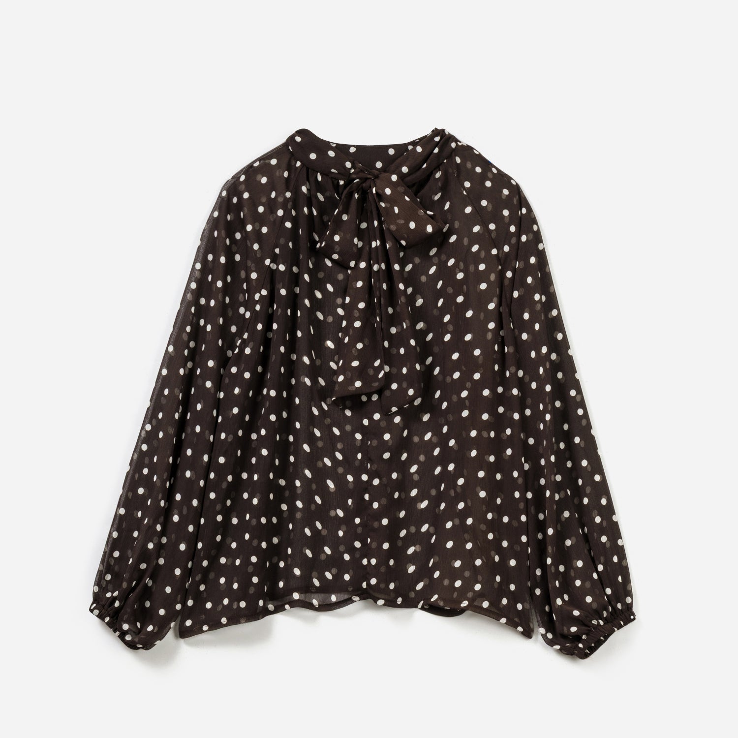 Blouse marron motif pois