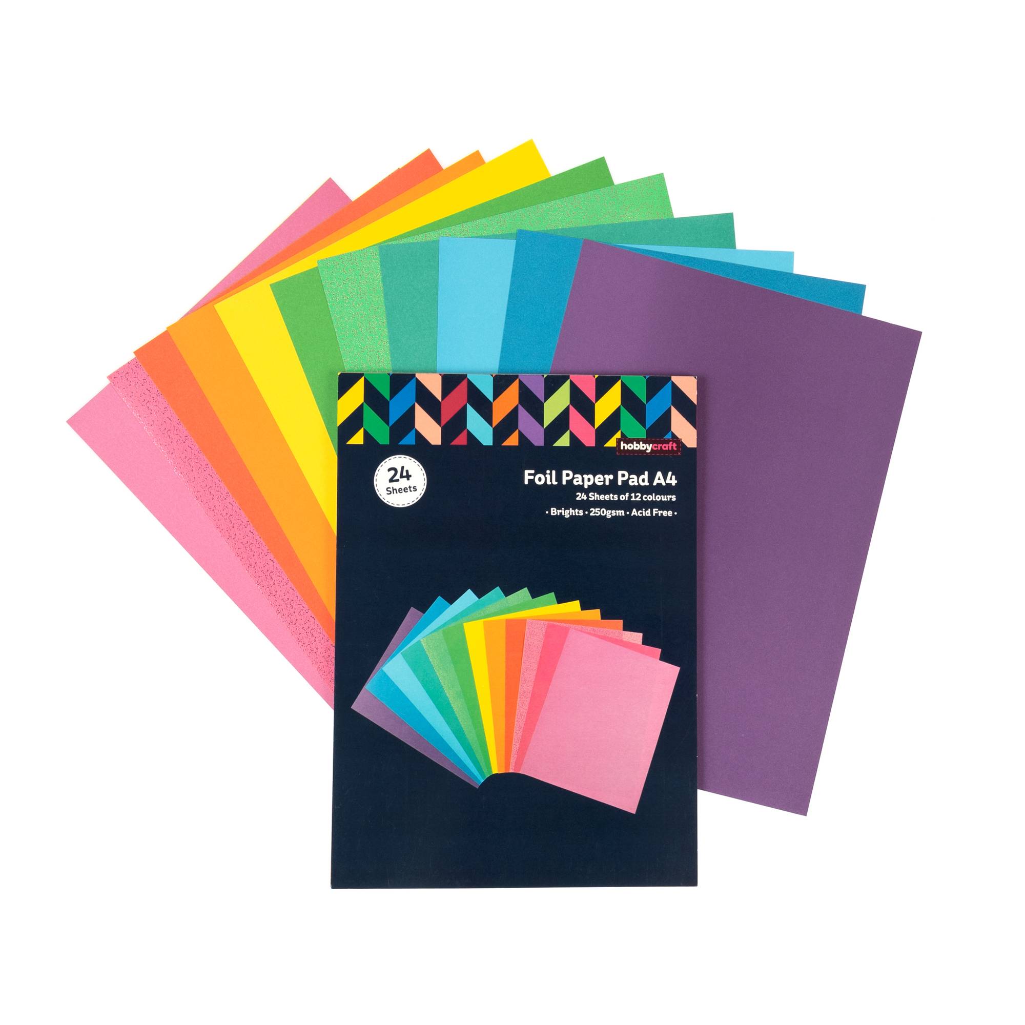 Bright Coloured Paper Pad A4 24 Pack