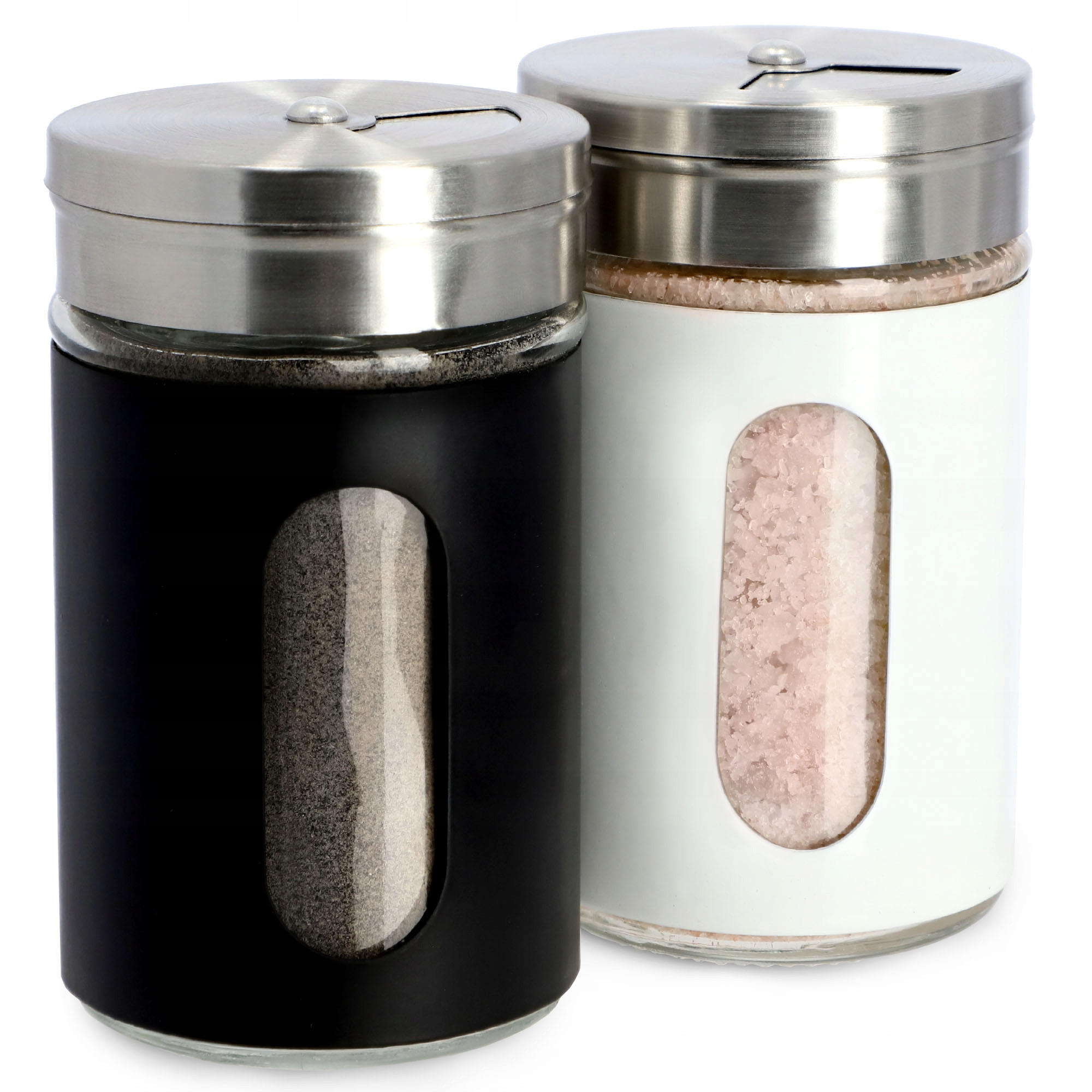 Pieprzniczka Solniczka Zestaw Biała Czarna 2x90ml