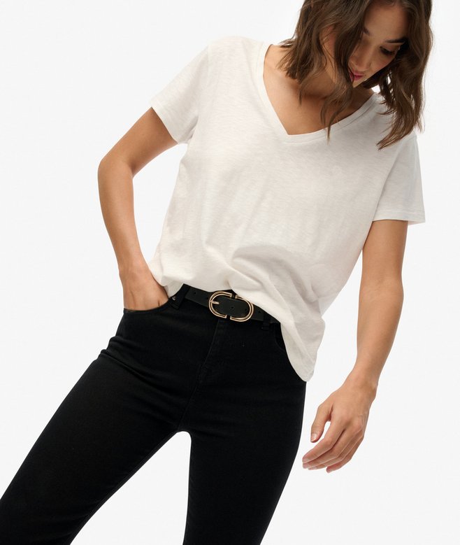 Organic Cotton Mid Rise Flare Jeans