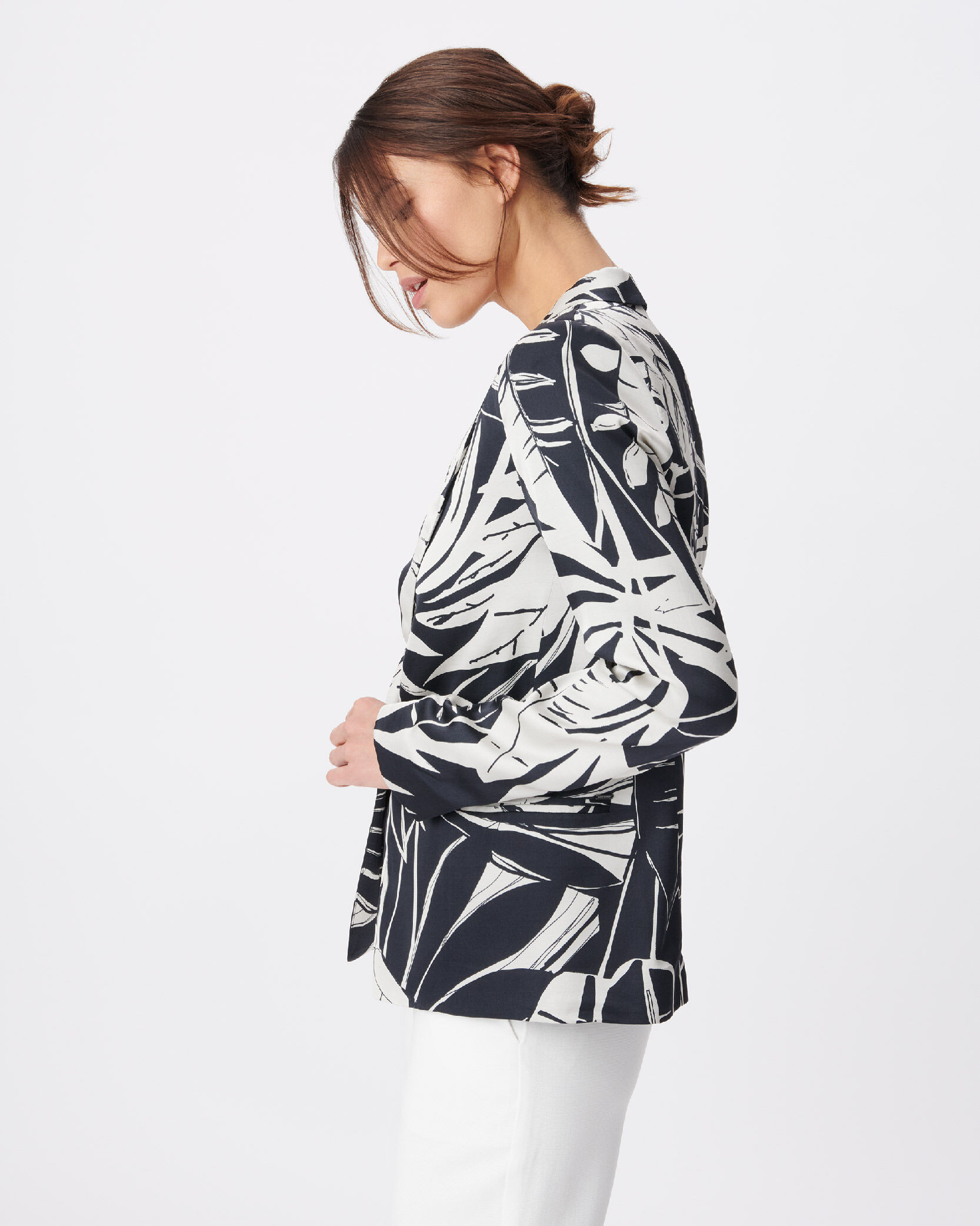 Veste de costume imprimé tropical Femme