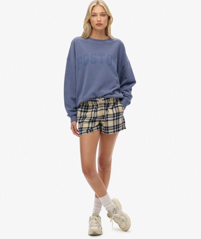 Cotton Check Elastic Shorts