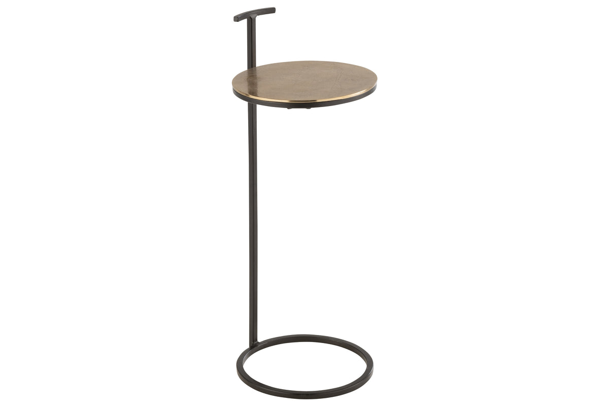 J-Line bijzettafel Toni - aluminium/ijzer - goud/zwart