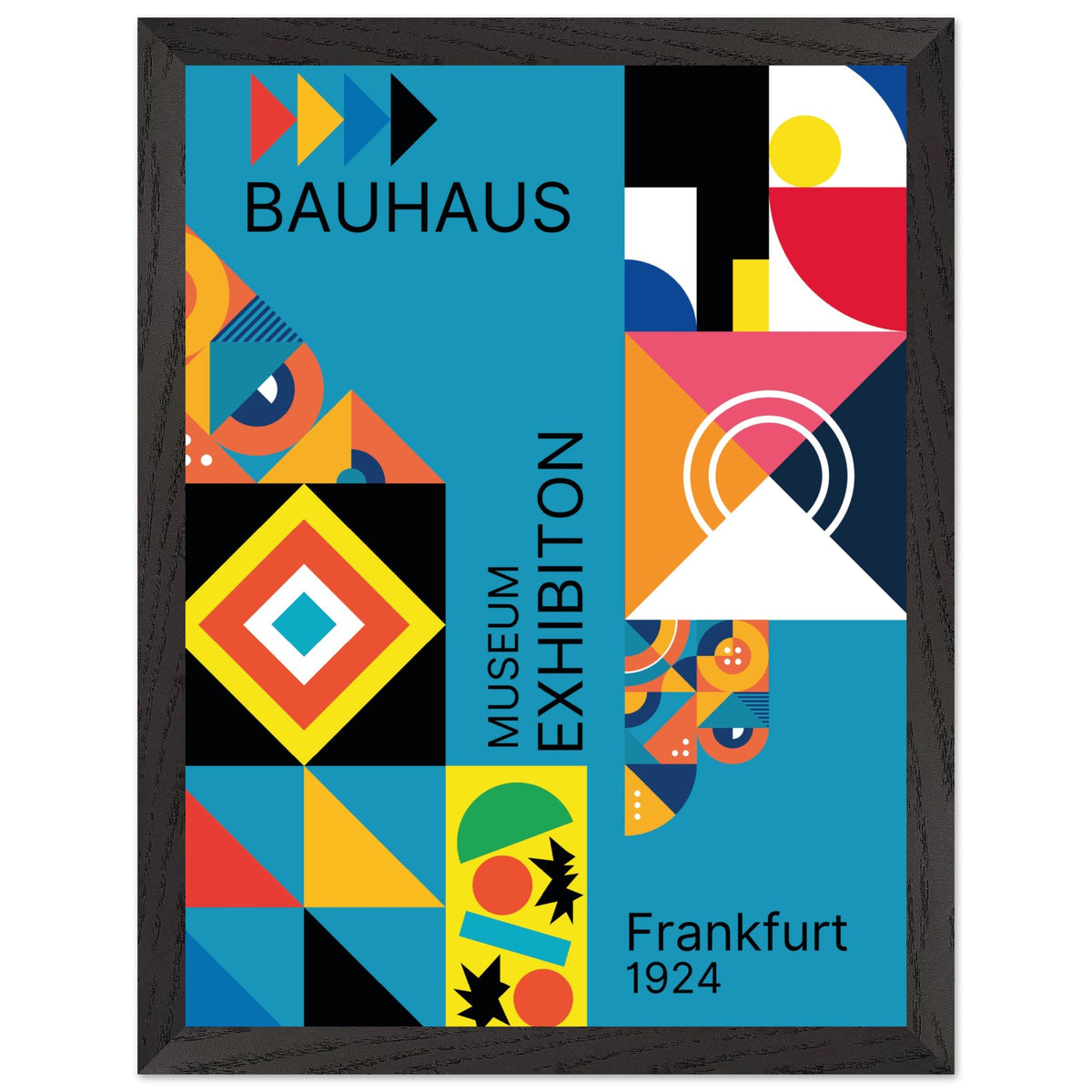 Artfulprints Poster met Lijst Bauhaus - Museum exhibition frankfurt  - 30x40 cm - Meerkleurig