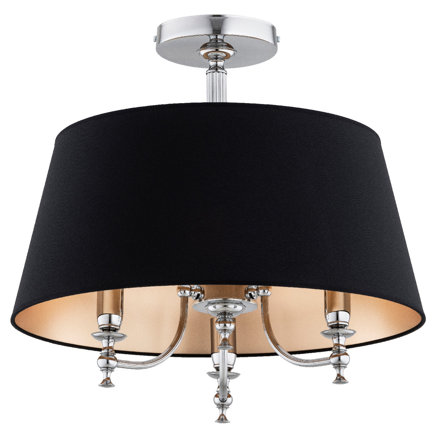 Lampa wisząca chromowana czarna-złota ROSETTA 3xE14x10W Alfa