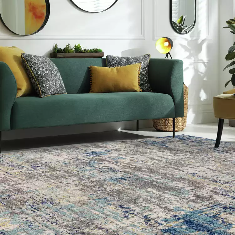 Asiatic Nova Illusion Blue Cut Pile Rug - 80x150cm