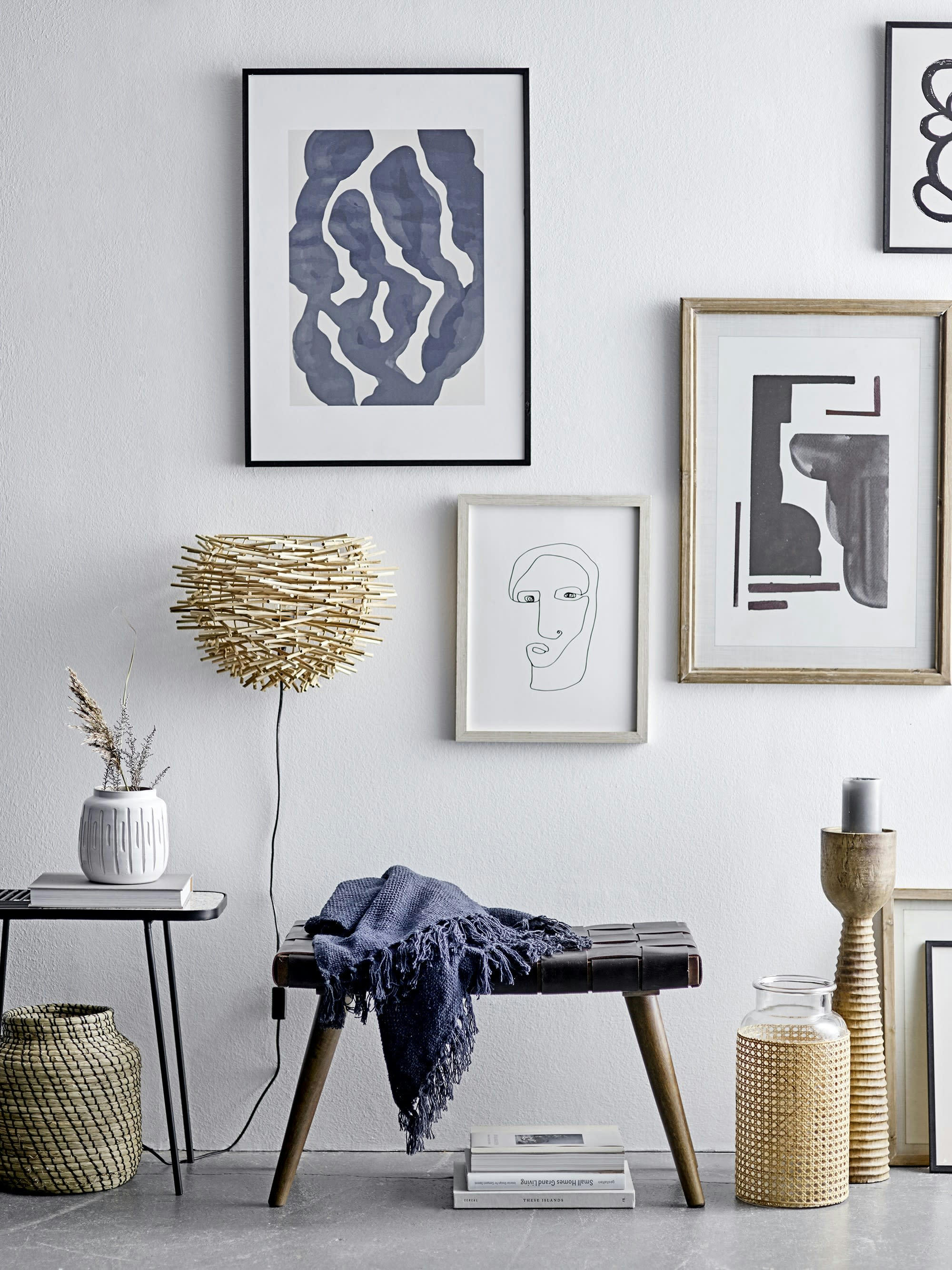 RECYCL - Plaid en coton bleu