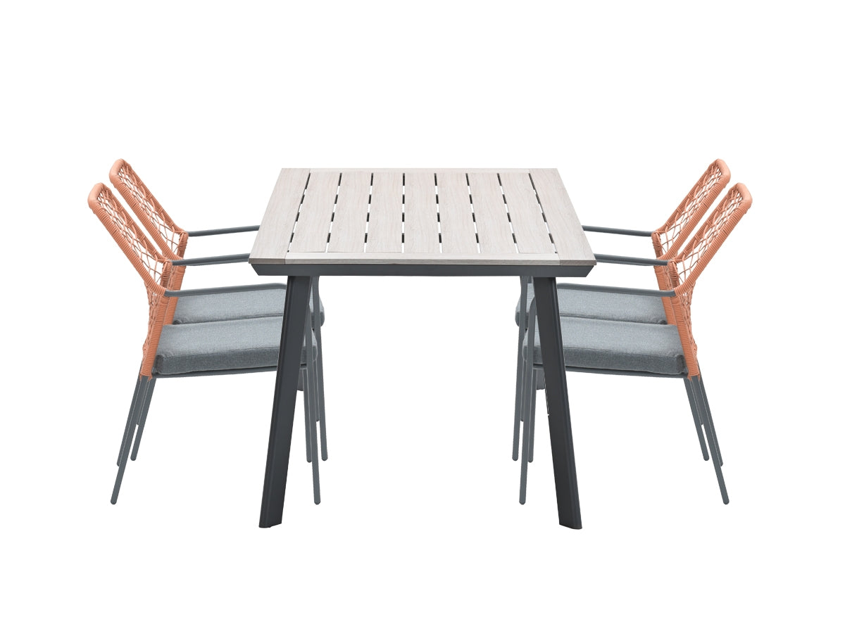5-delige tuinset Dido tuinstoelen koper - Vigo tafel