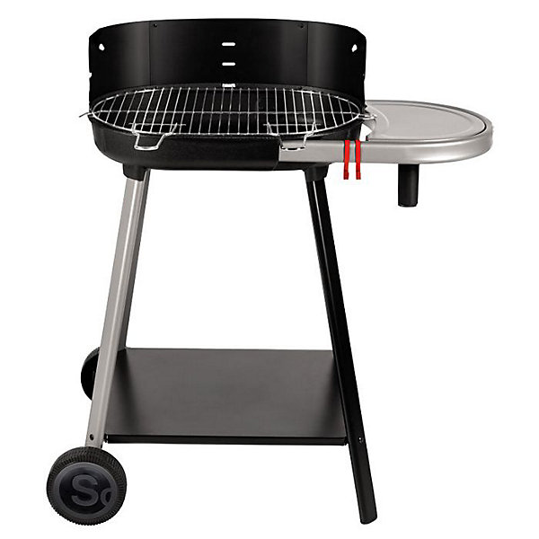 Barbecue à charbon de bois avec tablette intégrée Noir 85x54x89 cm