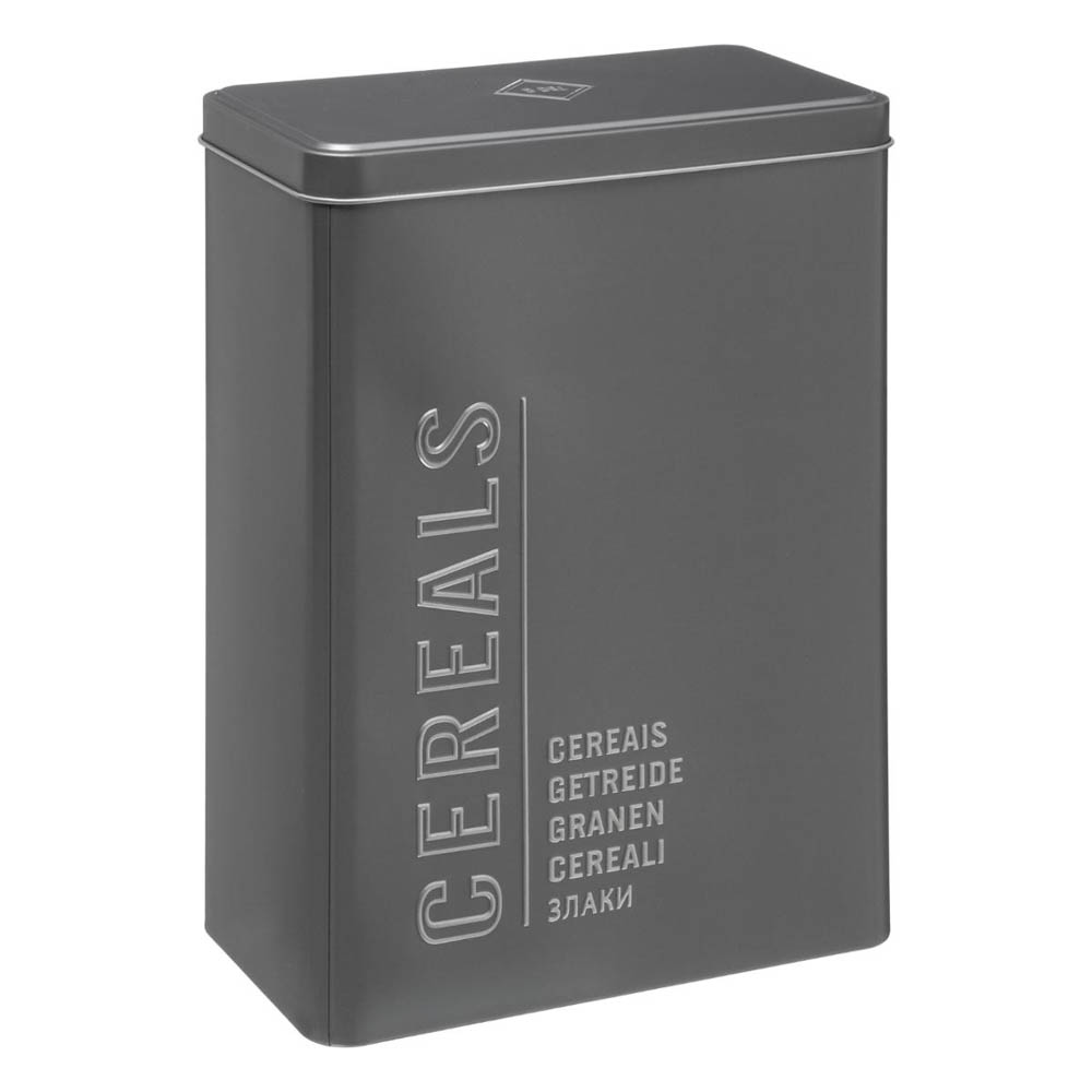 Lata para cereias em metal com relevo