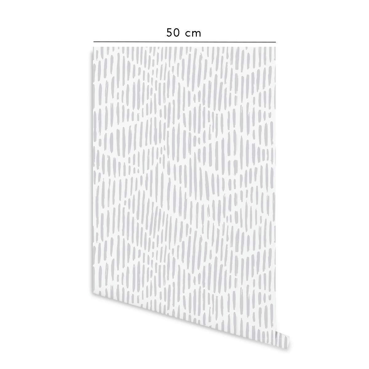 WABISABI - Papier peint vinyle adhésif wabi sabi gris cendré 50x300 cm