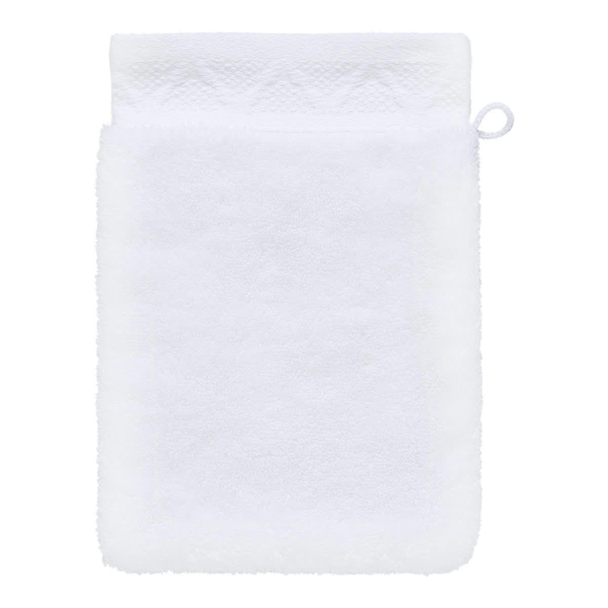 CARESSE - Gant de toilette en coton blanc 15 x 22