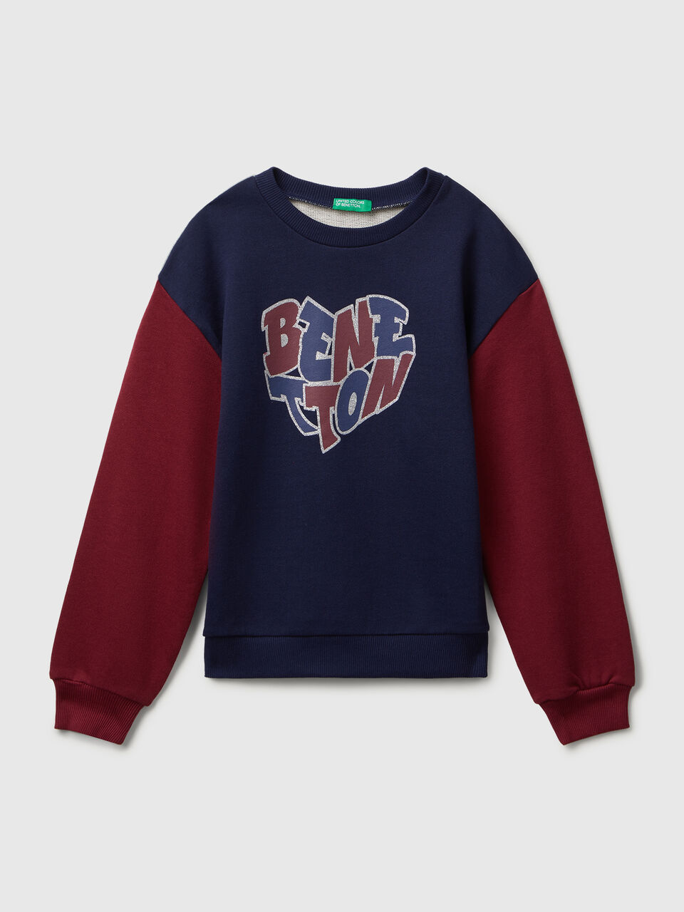 Sweatshirt with glittery logo print