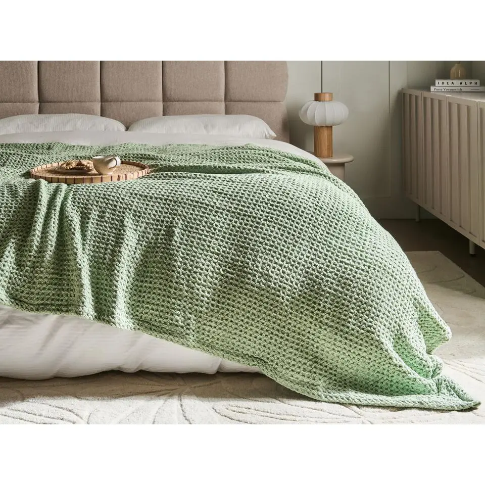 CHAGYL - Bedsprei - Groen - 150 x 200 cm - Katoen