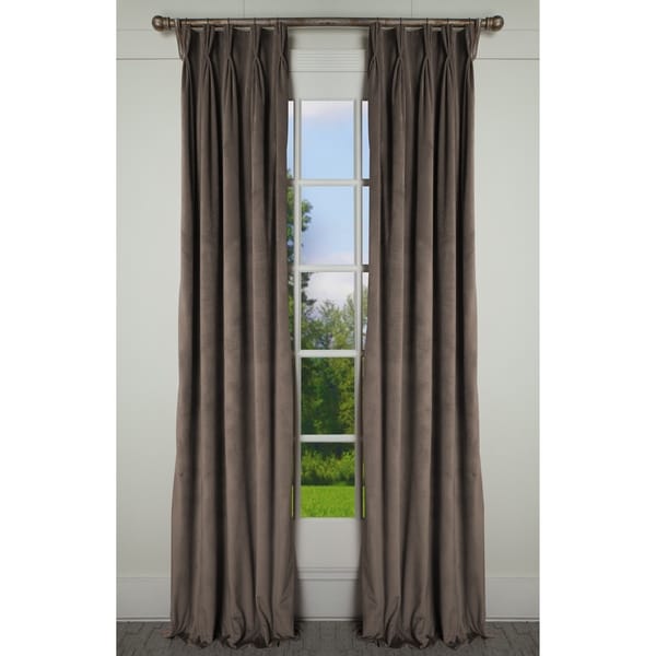 RT Dressings Milan Bronze Luxurious Velvet Pinch Pleat Single Curtain Panel