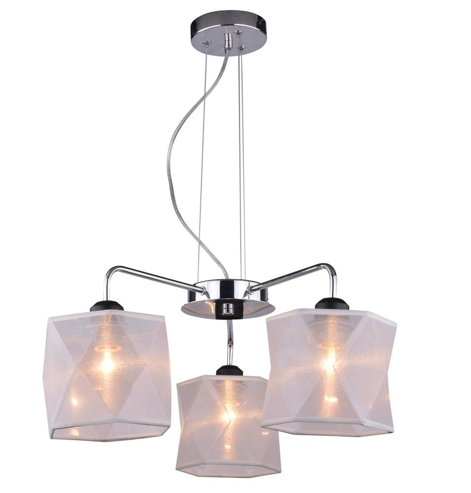 Lampa wisząca chromowana-biała NOSJA 3xE27x40W wym: 115x58x58 cm Candellux
