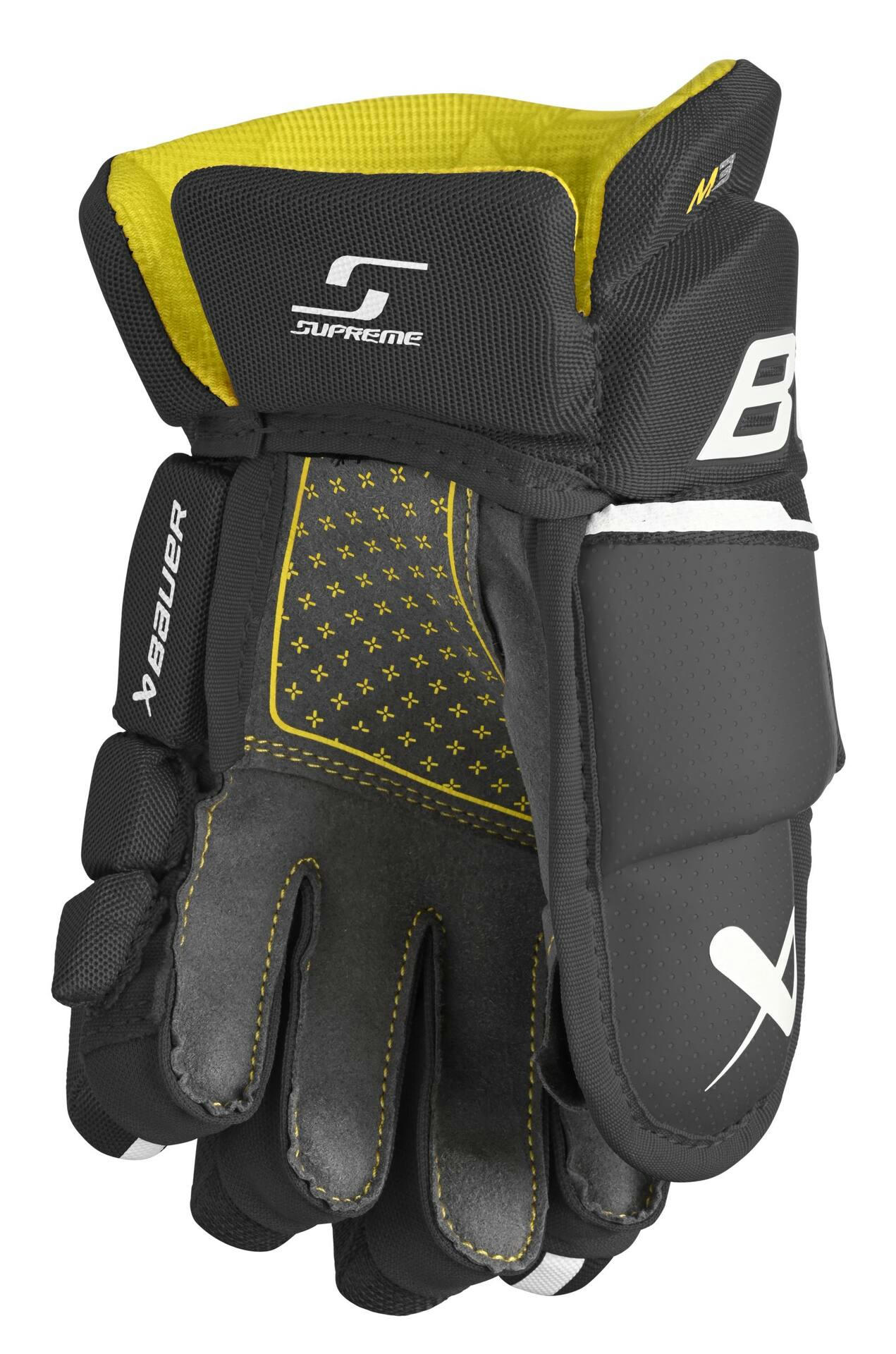 Bauer Supreme M3 Hockey Gloves, Junior, Black/White, Assorted Sizes