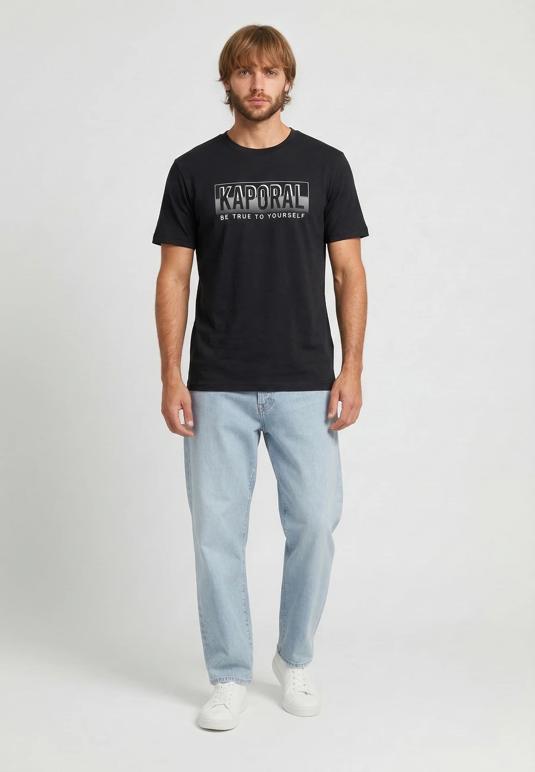 T-shirt manches courtes regular noir coton BAZZI