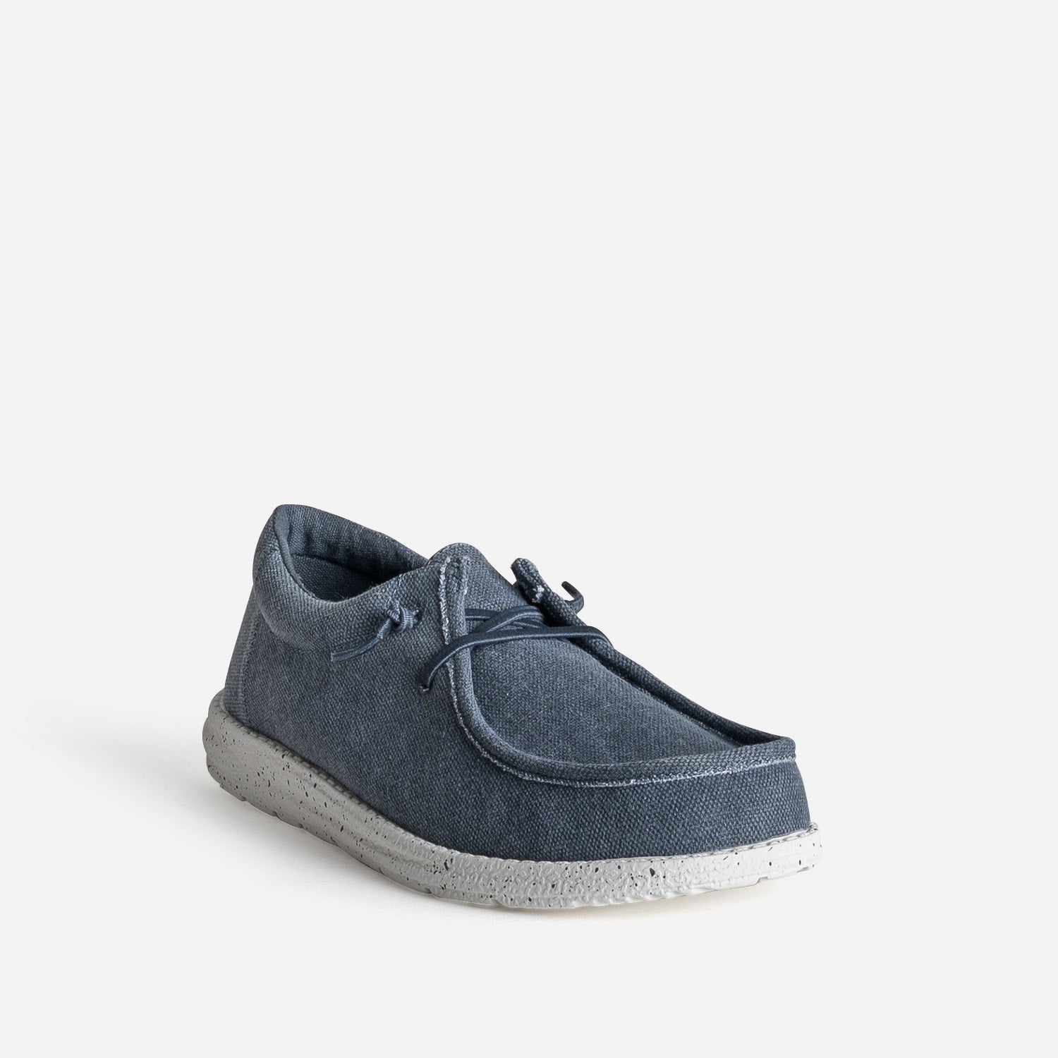 Derby plateau bleu textile
