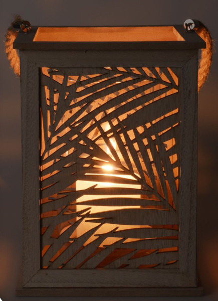 Lampion LEAF DESIGN - latarenka na świeczkę, 18x26 cm