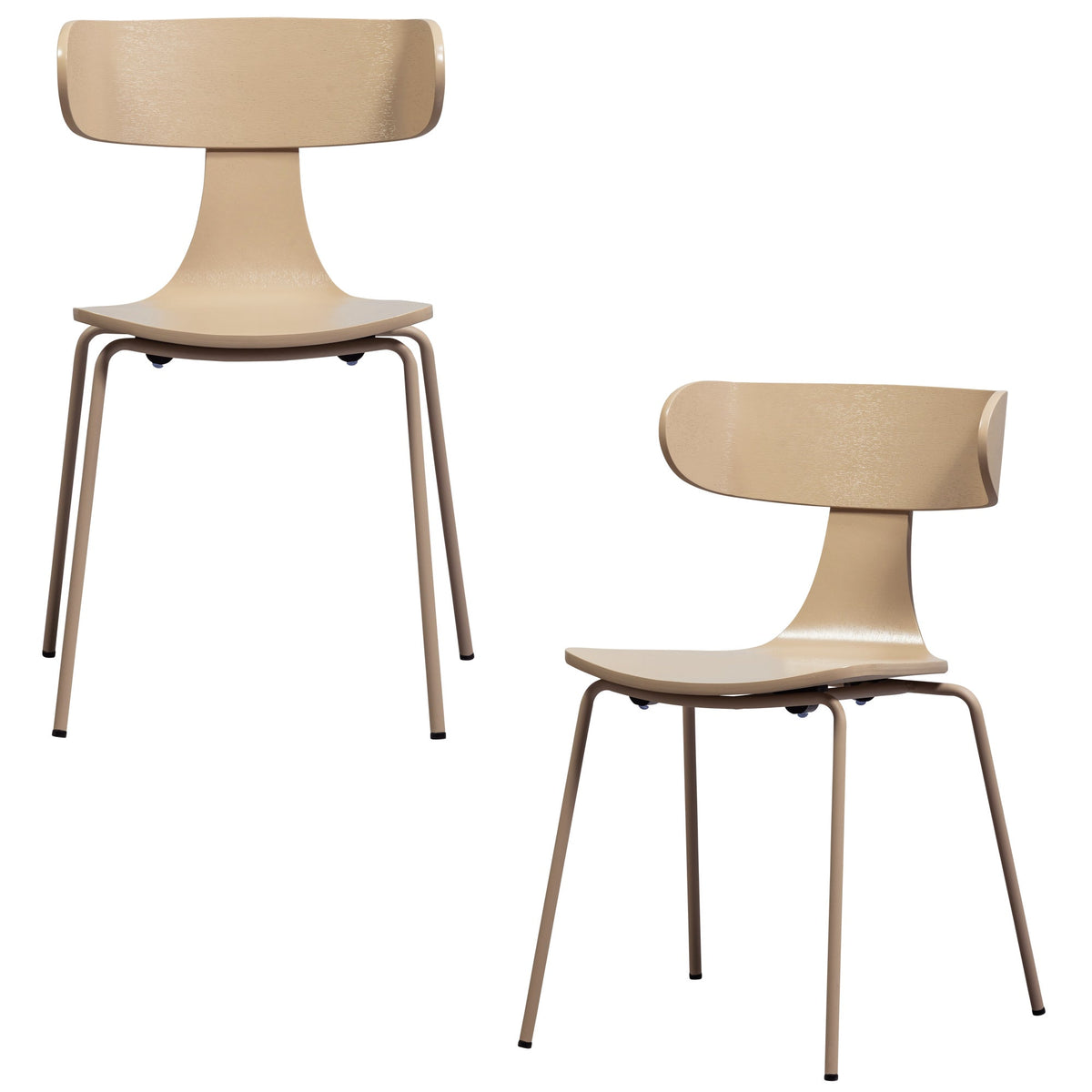 WOOOD eetkamerstoelen Form - Hout/Metaal - Zand - Set van 2