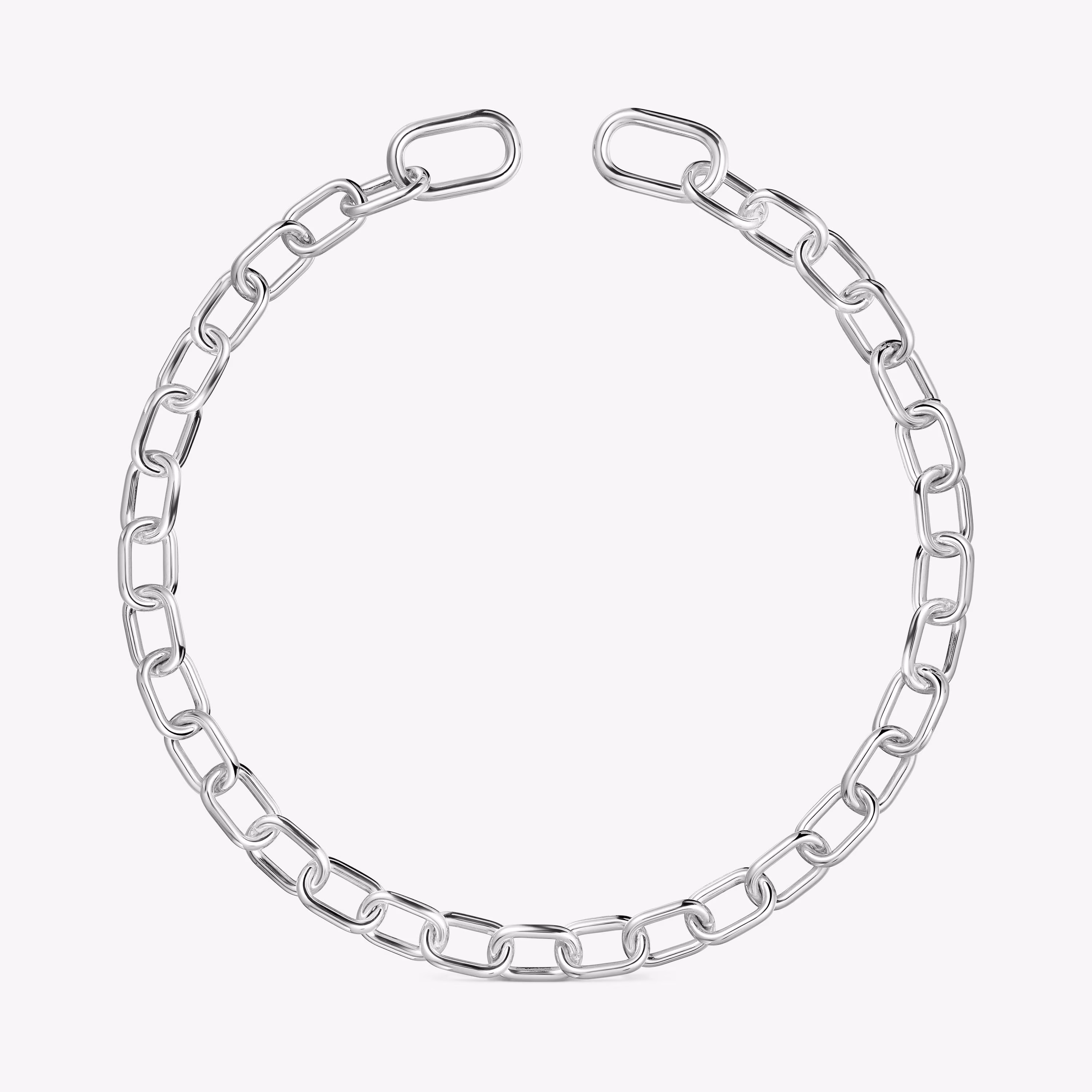 Collar corto XXL de plata Hold Oval