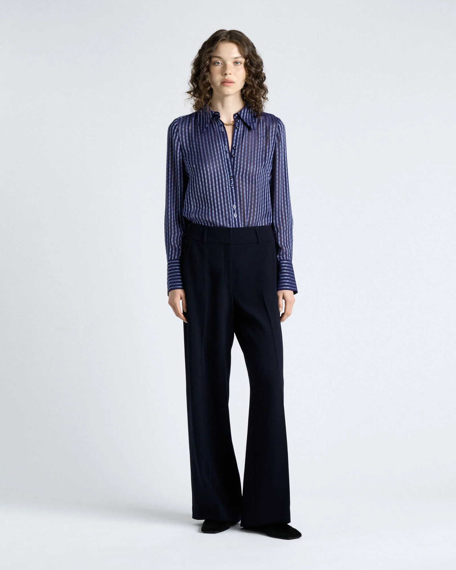 Burnout Textured Stripe Shirt