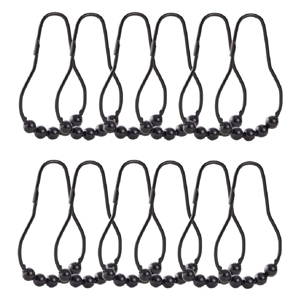 Anneau de douche métal noir x12