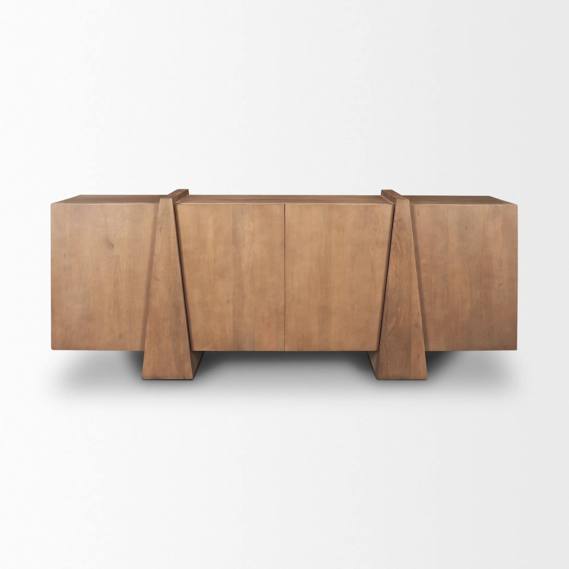 Eula Medium Brown Solid Wood 4-Door Sideboard