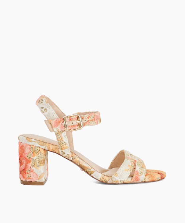 Merisa Orange - Block-Heeled Sandals