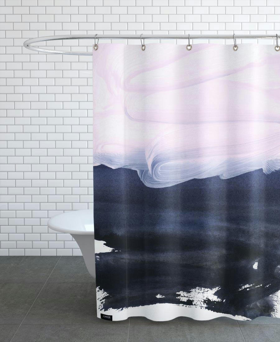 PINK & BLUE - Rideau de douche en polyester en bleu & rose 150x200